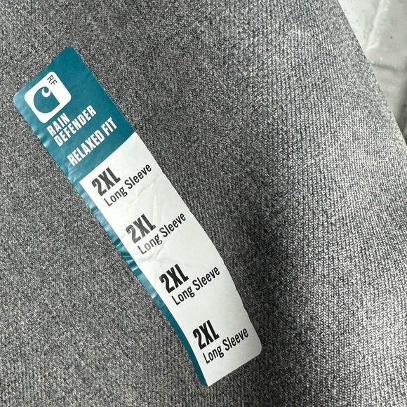 CARHARTT Rain Defender Relaxed Fit Hooded Grey Fleece Lined Men's 2XL Jacket - Picture 12 of 12